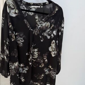 Violet & Claire Black Floral Blouse